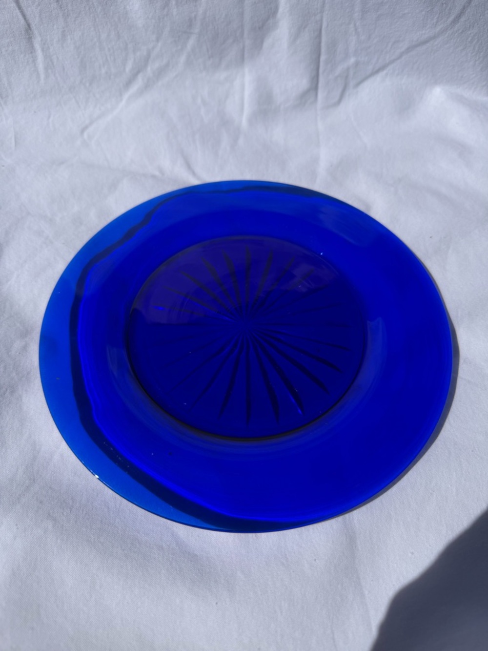 Cobalt Blue Glass Dessert Small Plate